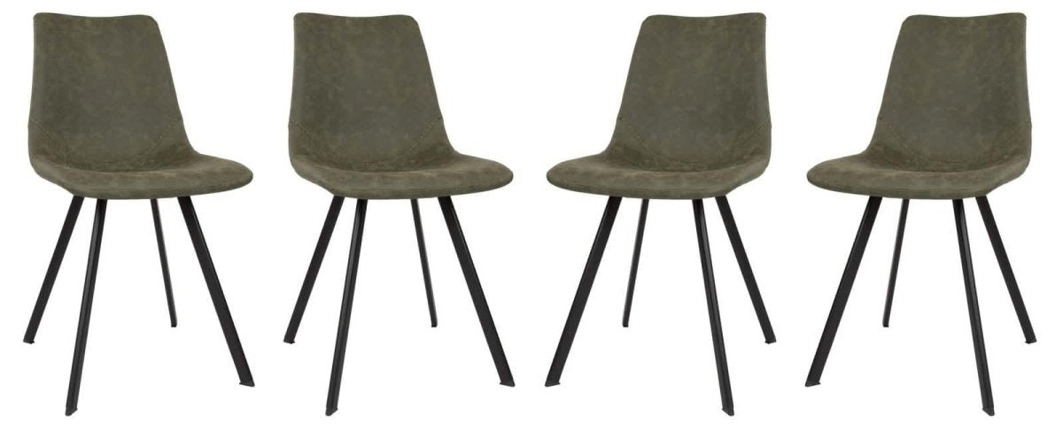 Markley Modern Leather Dining Chair With Metal Legs Set of 4
