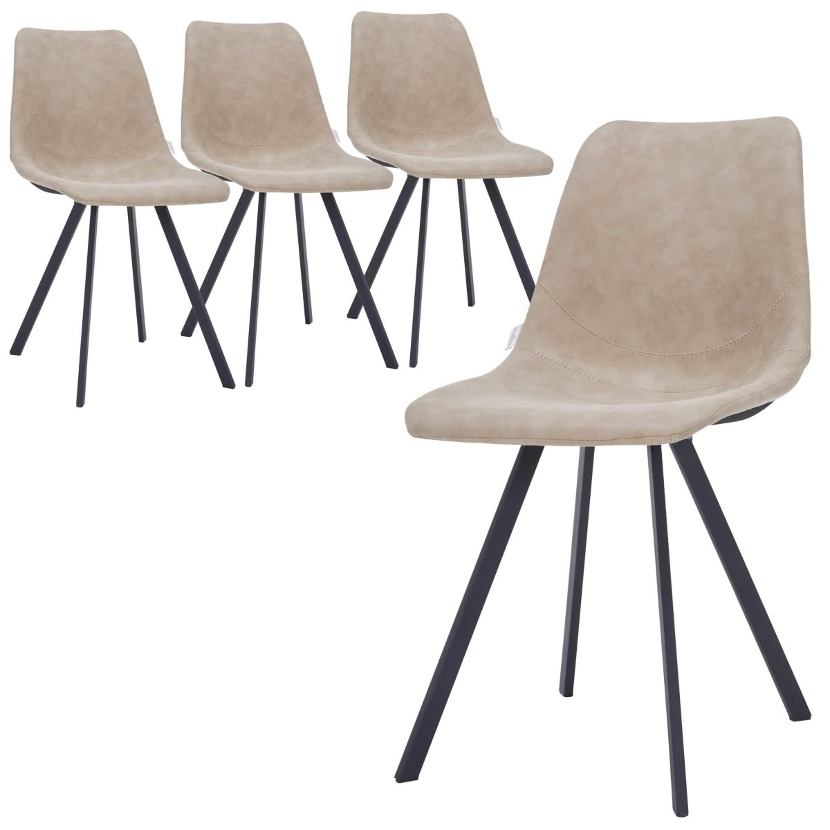 Markley Modern Leather Dining Chair With Metal Legs Set of 4