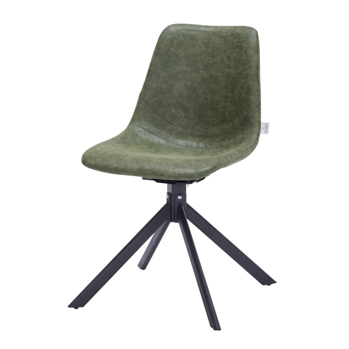 Markley Swivel Leather Dining Side Chair with Durable Iron Legs Set of 2