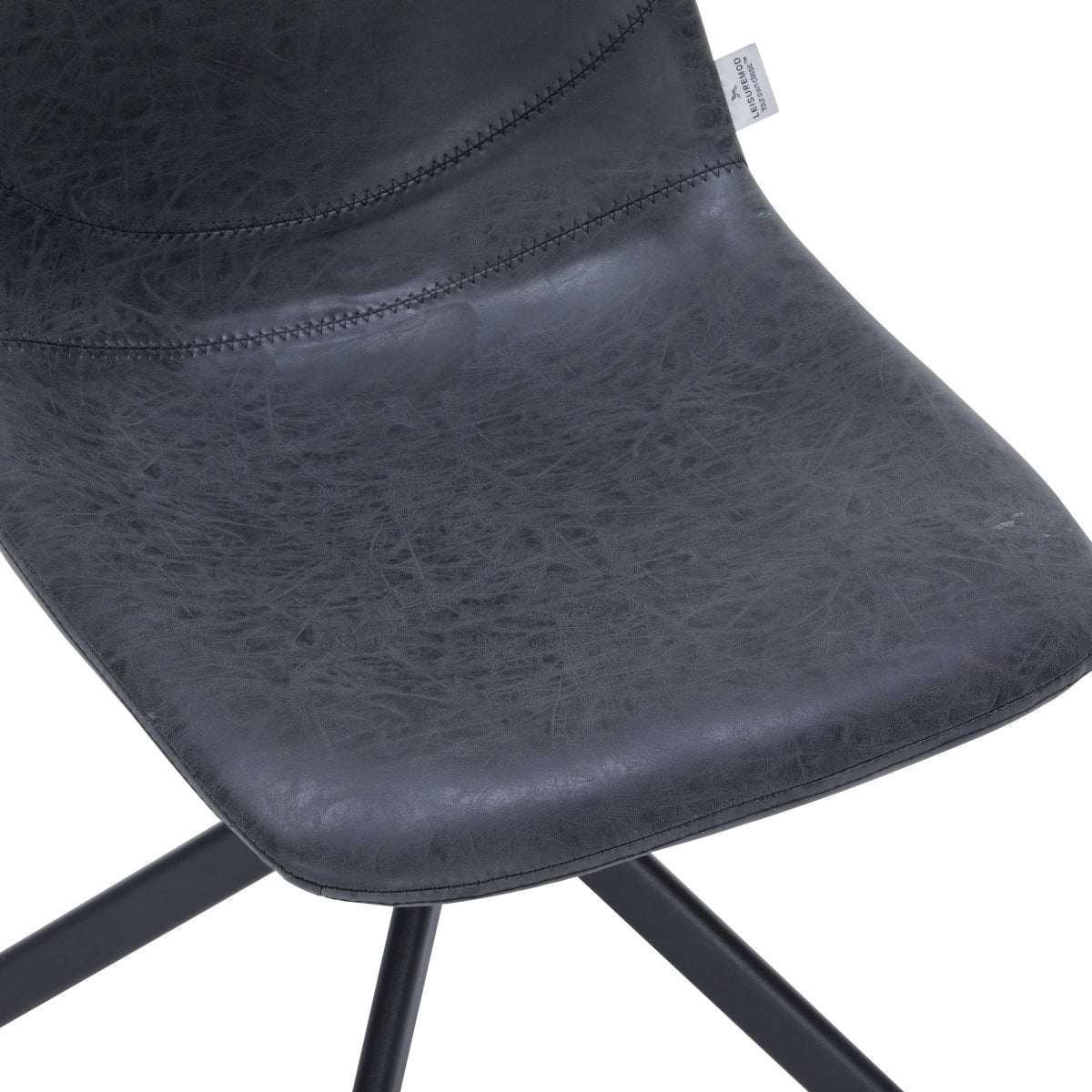 Markley Swivel Leather Dining Side Chair with Durable Iron Legs Set of 2