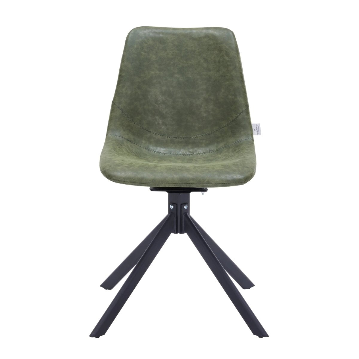 Markley Swivel Leather Dining Side Chair with Durable Iron Legs Set of 2