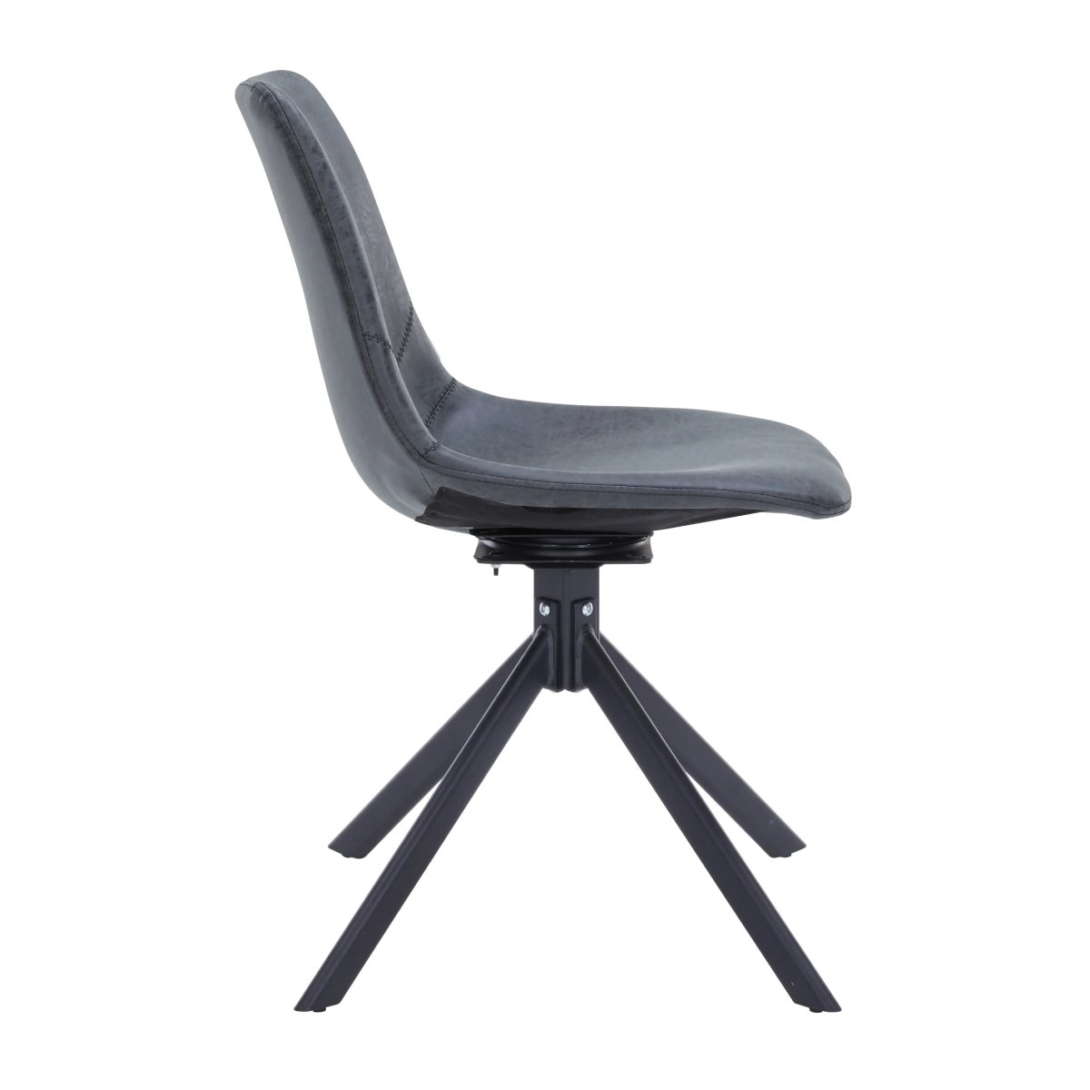 Markley Swivel Leather Dining Side Chair with Durable Iron Legs Set of 2