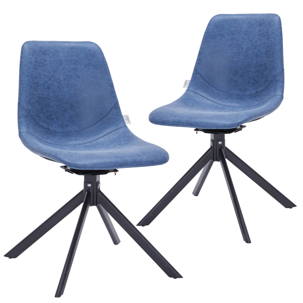 Markley Swivel Leather Dining Side Chair with Durable Iron Legs Set of 2