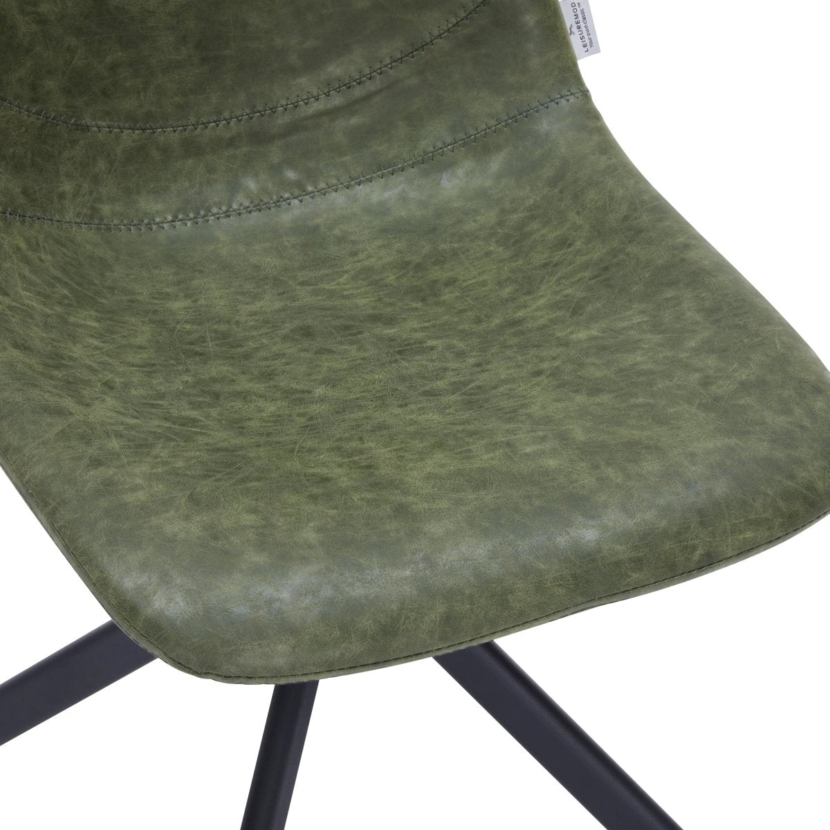 Markley Swivel Leather Dining Side Chair with Durable Iron Legs Set of 4