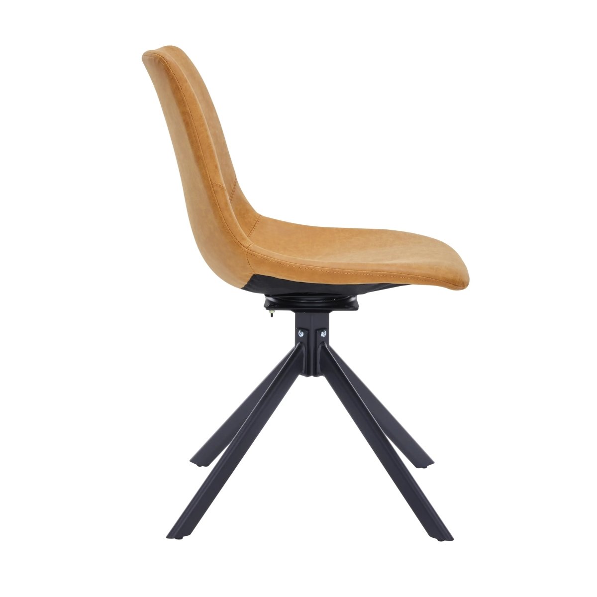 Markley Swivel Leather Dining Side Chair with Durable Iron Legs Set of 4