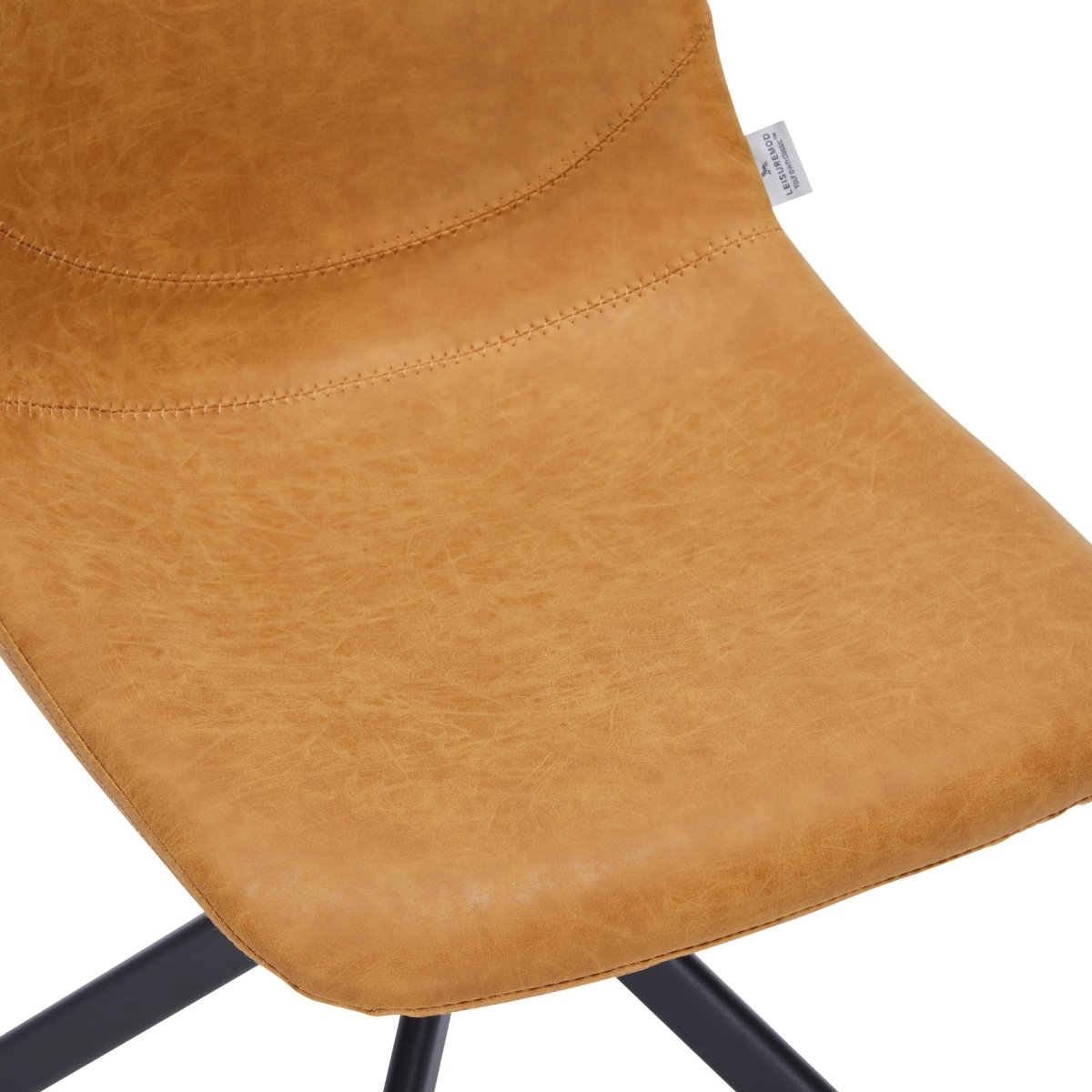 Markley Swivel Leather Dining Side Chair with Durable Iron Legs Set of 4
