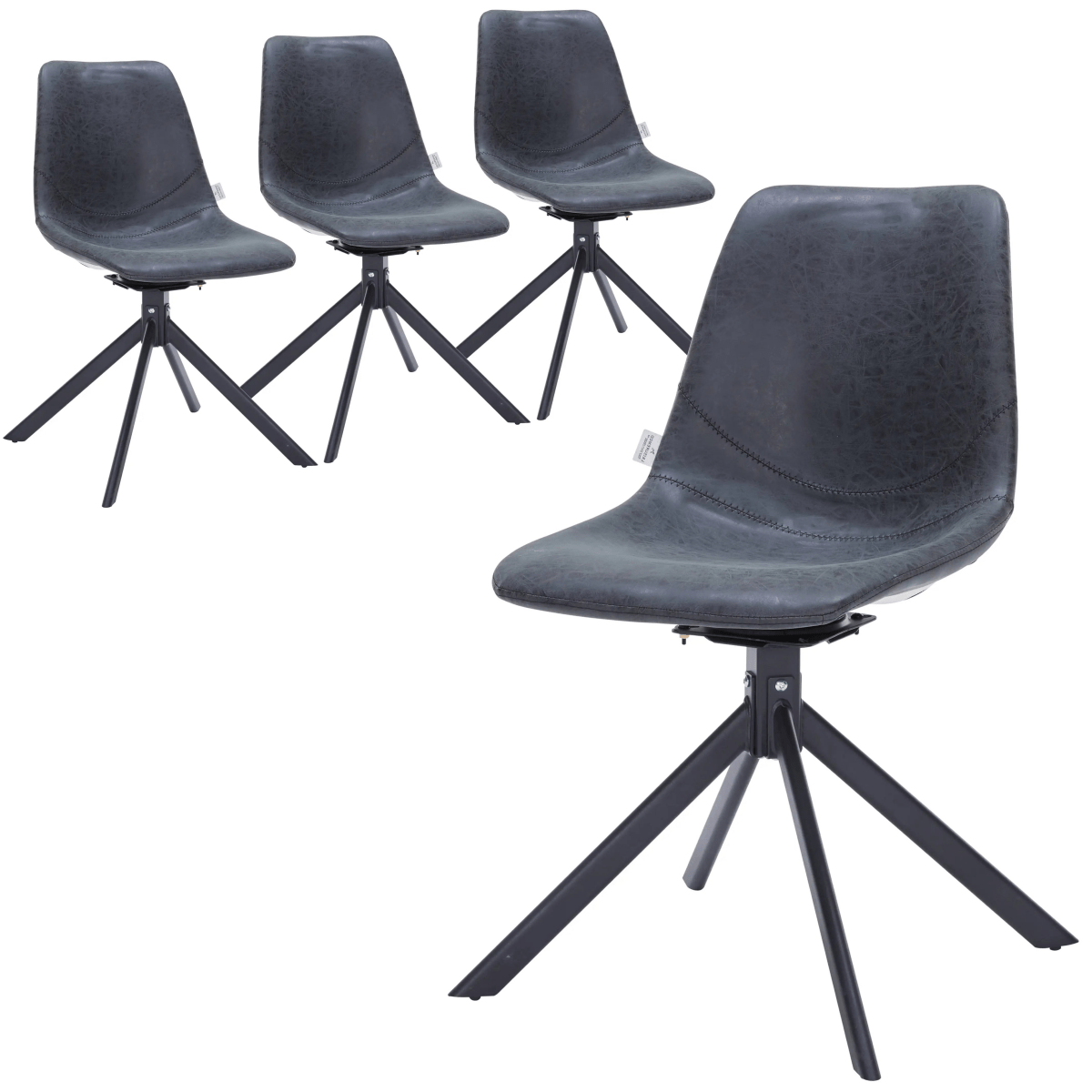 Markley Swivel Leather Dining Side Chair with Durable Iron Legs Set of 4
