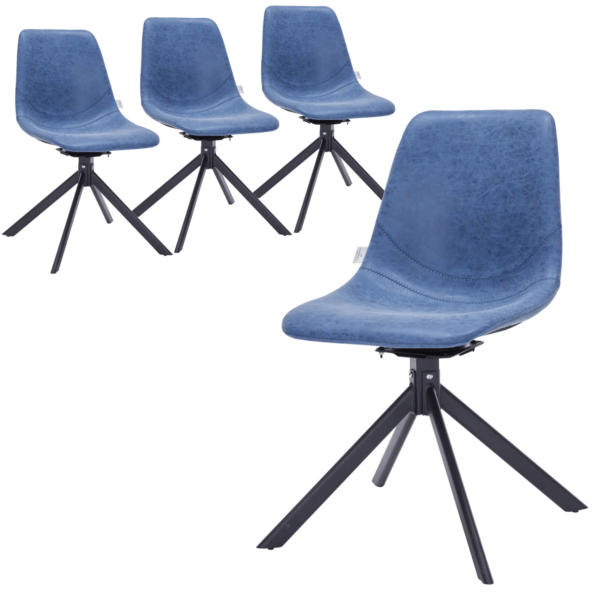 Markley Swivel Leather Dining Side Chair with Durable Iron Legs Set of 4