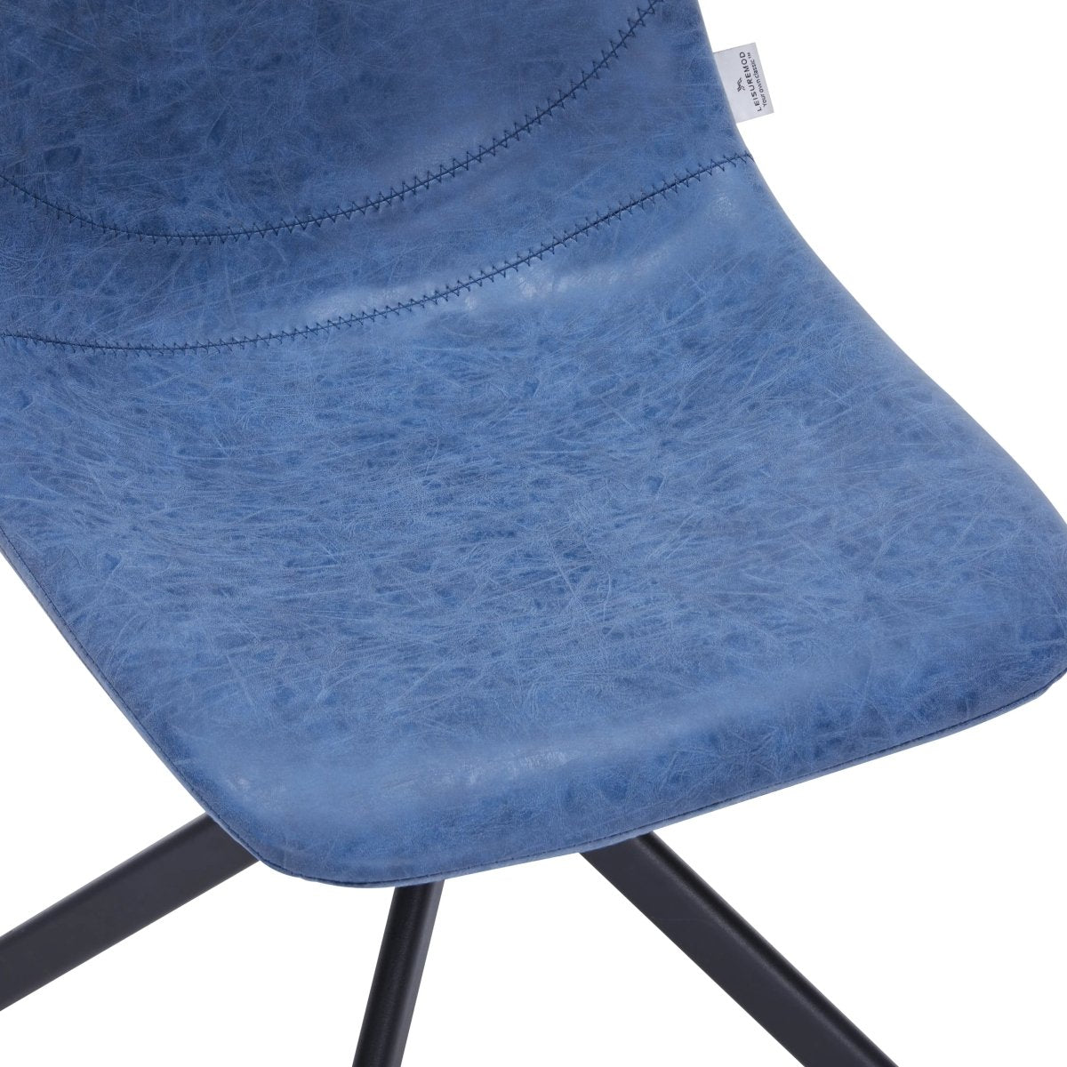 Markley Swivel Leather Dining Side Chair with Durable Iron Legs Set of 4