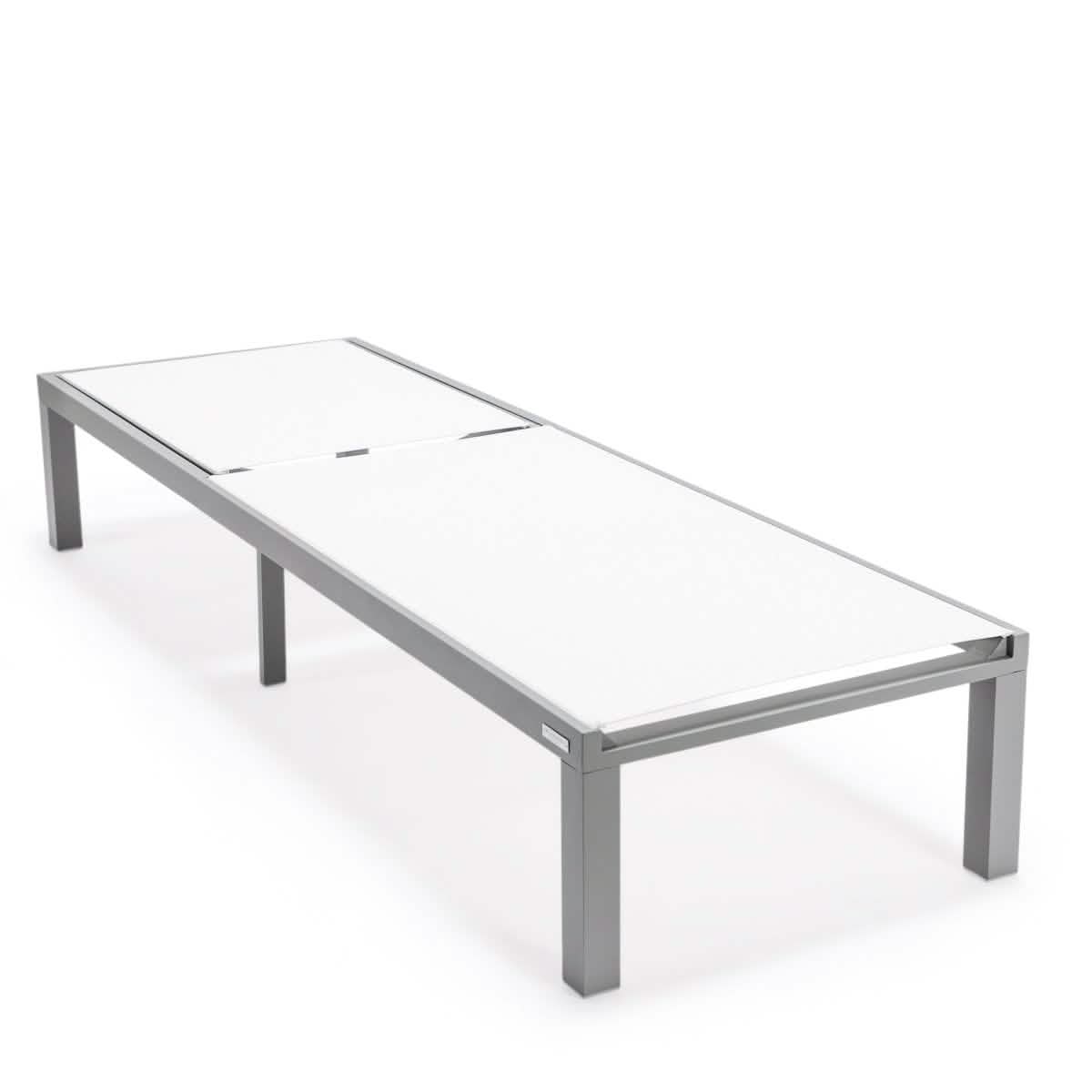 Marlin Aluminum Outdoor Chaise Lounge Chair with a Square Fire Pit Table