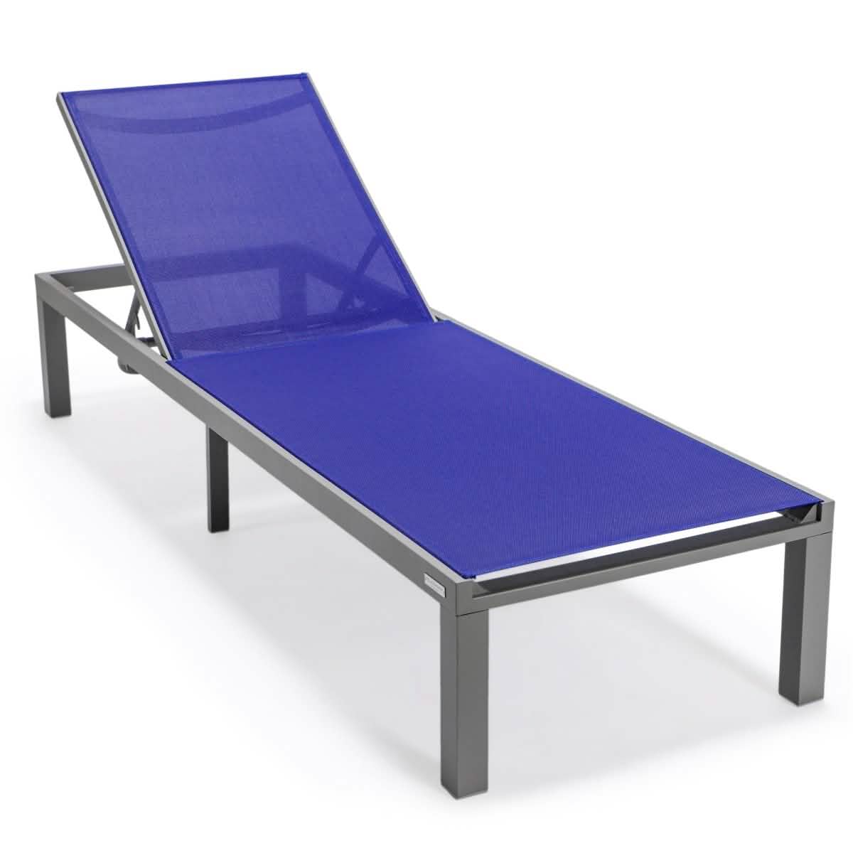 Marlin Aluminum Outdoor Chaise Lounge Chair with a Square Fire Pit Table