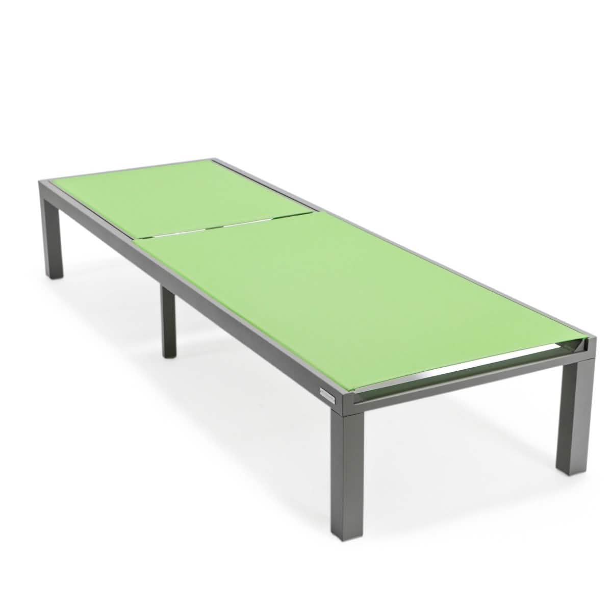 Marlin Aluminum Outdoor Chaise Lounge Chair with a Square Fire Pit Table