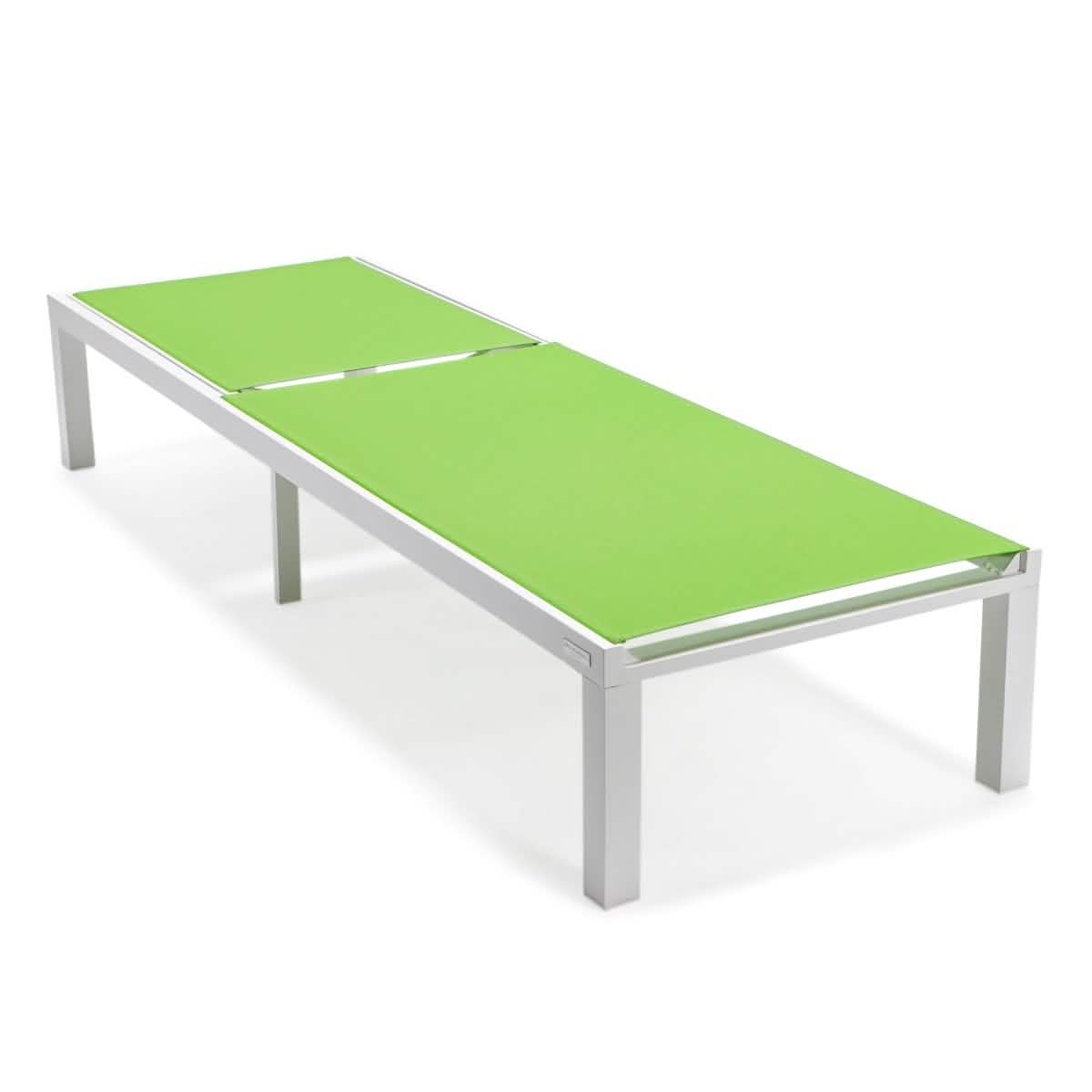 Marlin Aluminum Outdoor Chaise Lounge Chair with a Square Fire Pit Table
