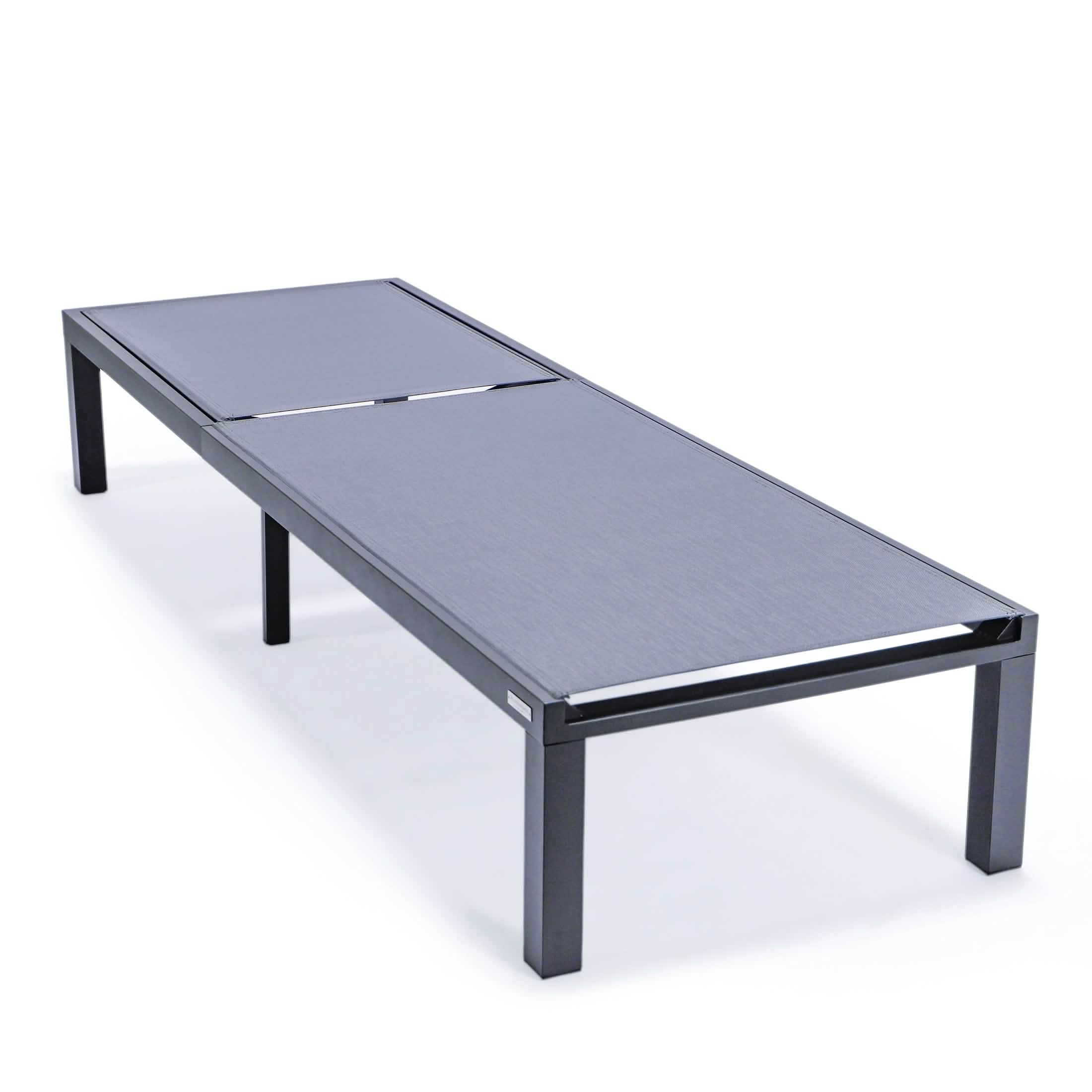 Marlin Aluminum Outdoor Chaise Lounge Chair with a Square Fire Pit Table