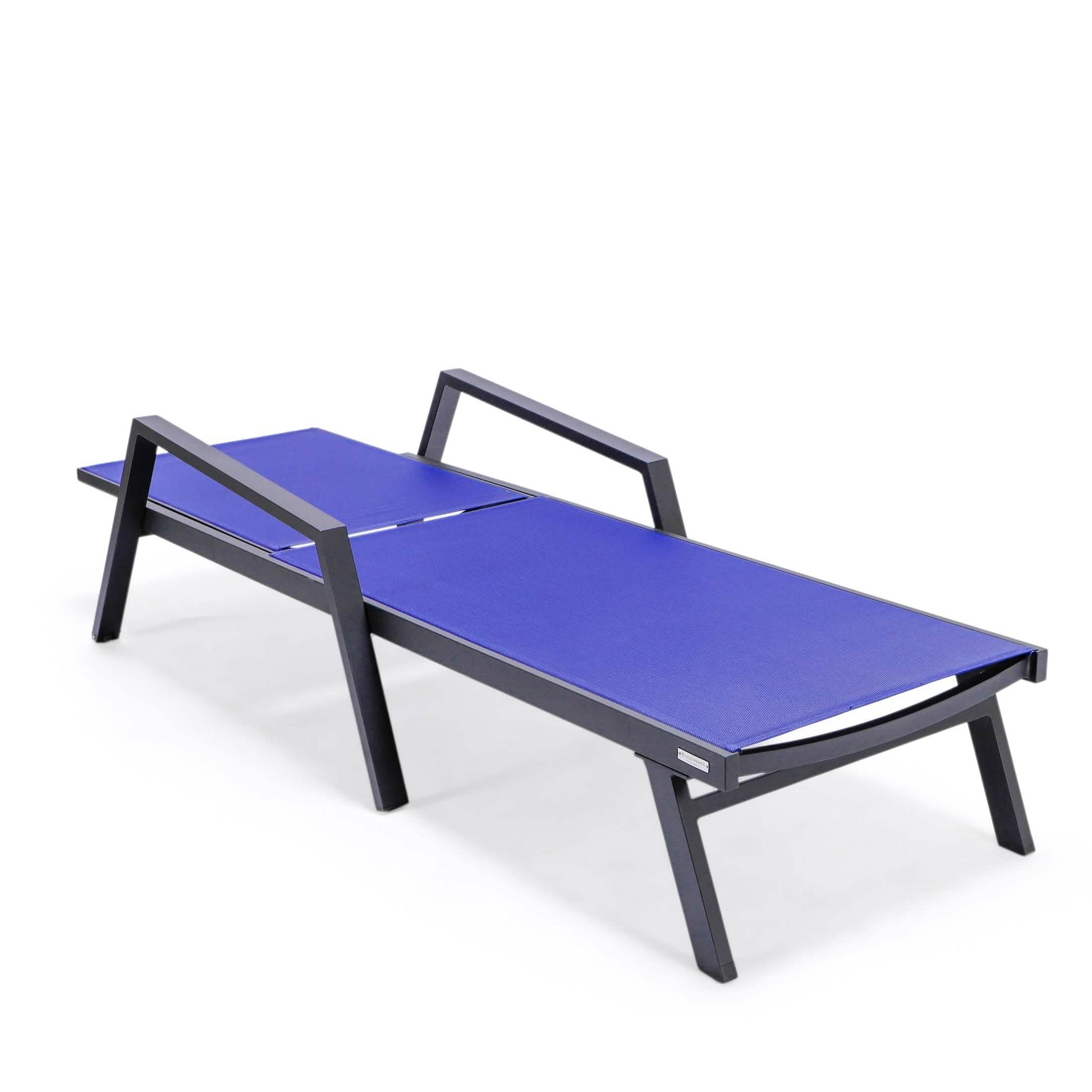 Marlin Aluminum Outdoor Chaise Lounge Chair with a Square Fire Pit Table