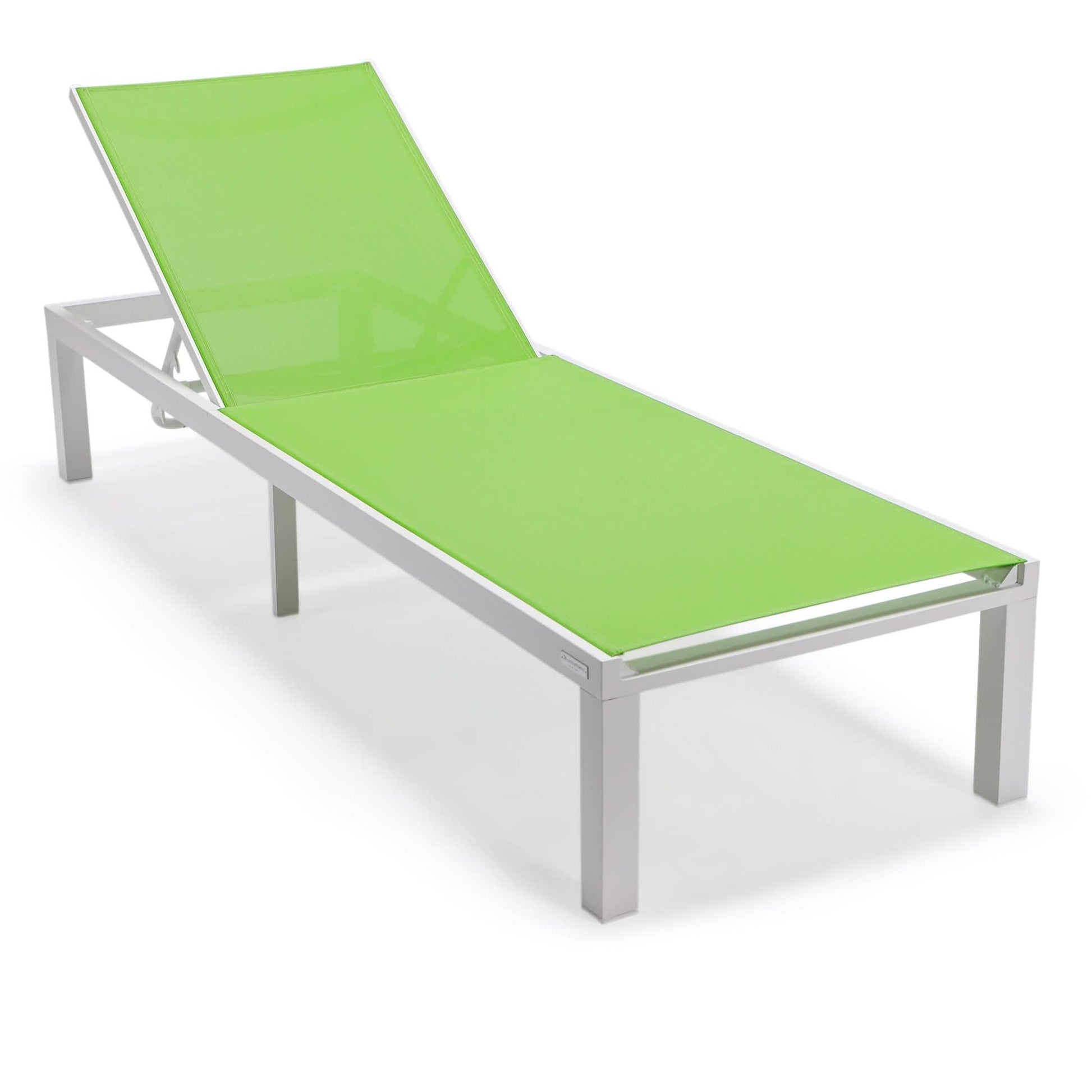 Marlin Aluminum Outdoor Chaise Lounge Chair with a Square Fire Pit Table