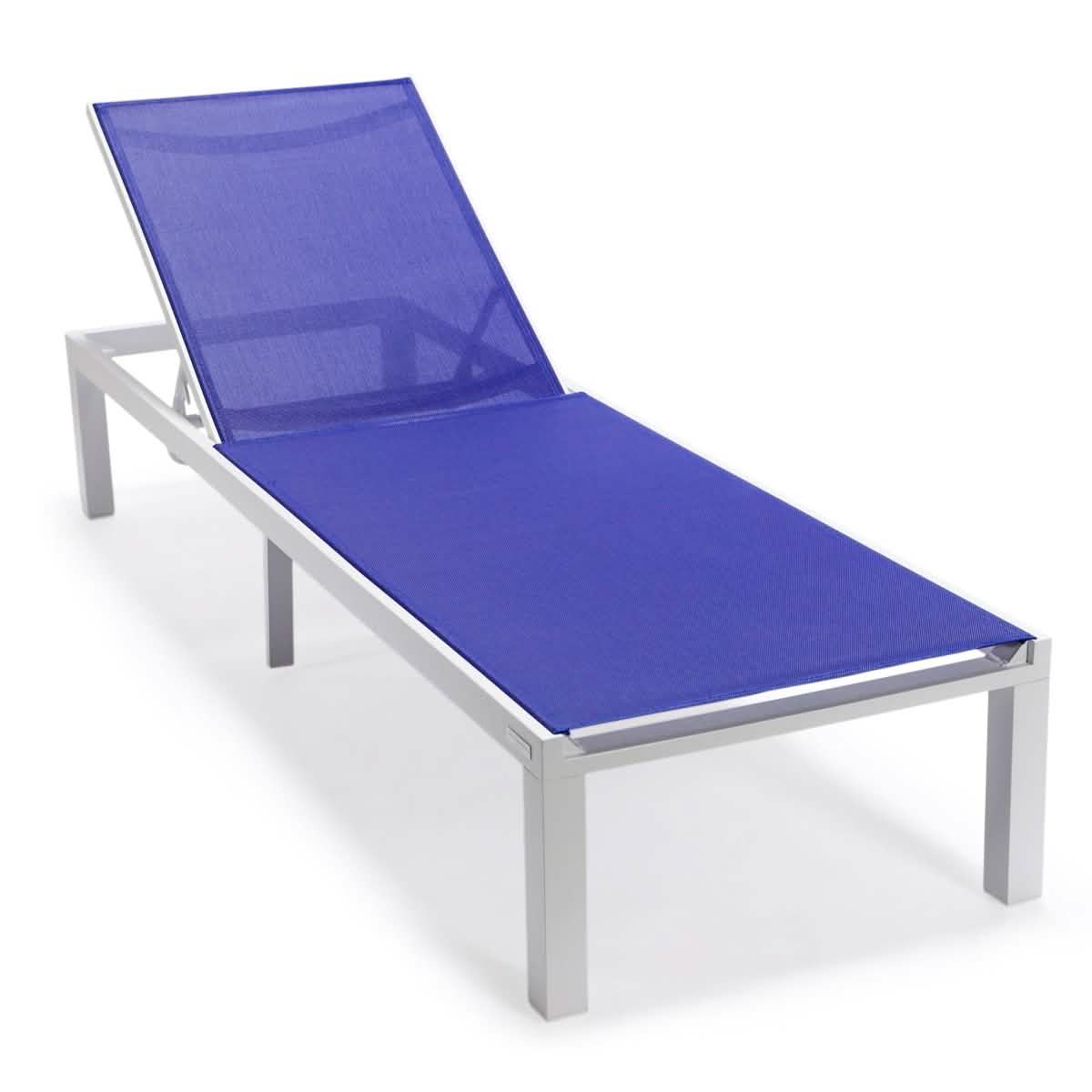Marlin Aluminum Outdoor Chaise Lounge Chair with a Square Fire Pit Table