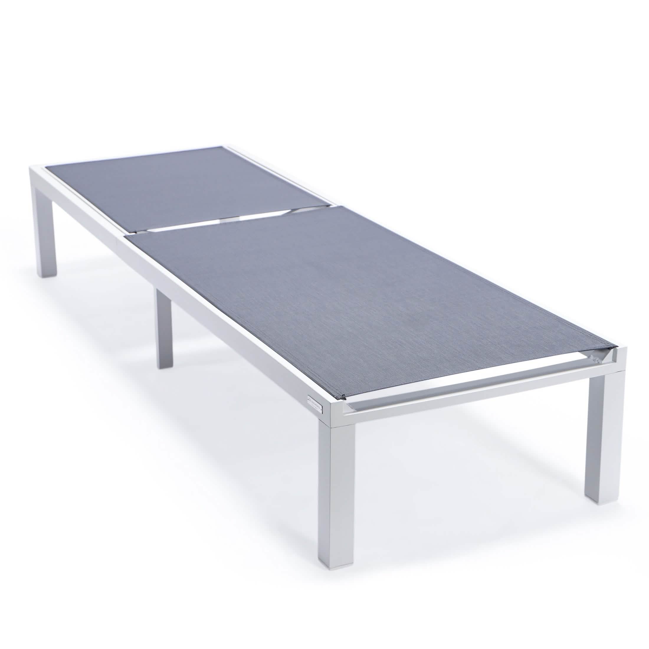 Marlin Aluminum Outdoor Chaise Lounge Chair with a Square Fire Pit Table