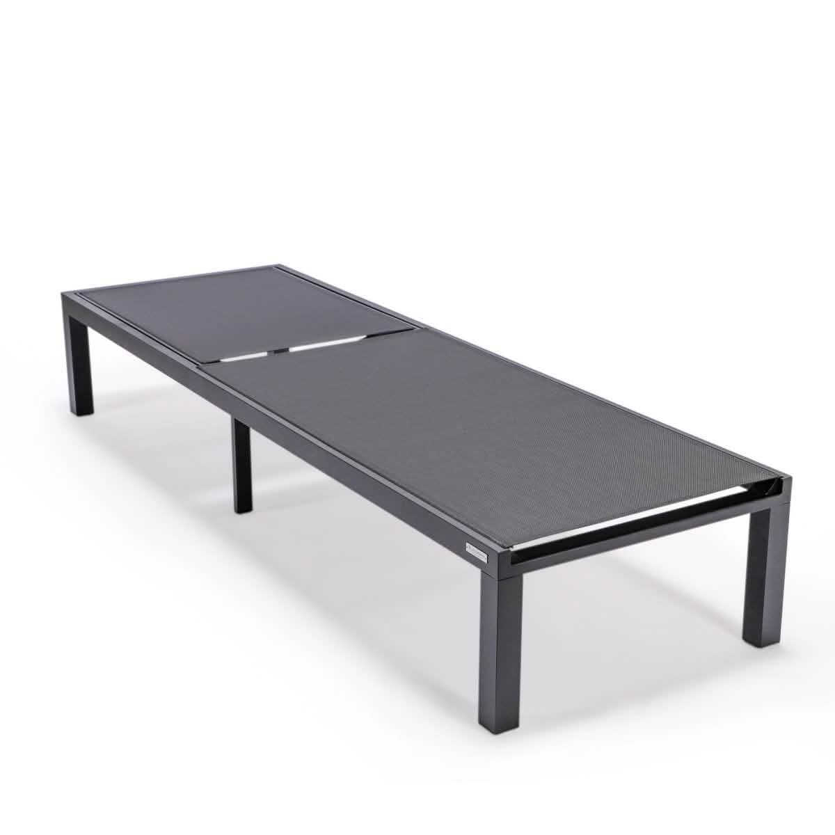 Marlin Aluminum Outdoor Chaise Lounge Chair with a Square Fire Pit Table