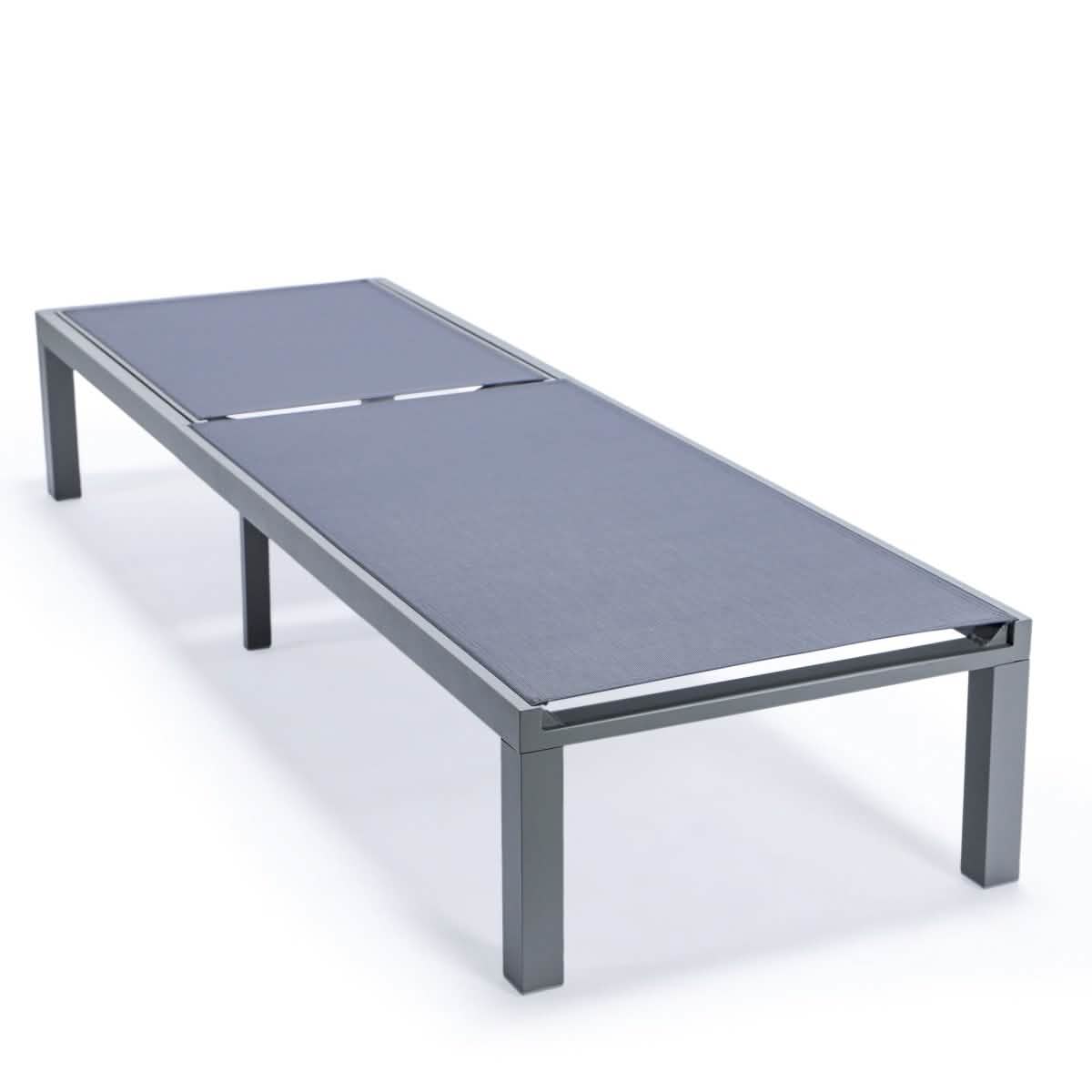 Marlin Aluminum Outdoor Chaise Lounge Chair with a Square Fire Pit Table