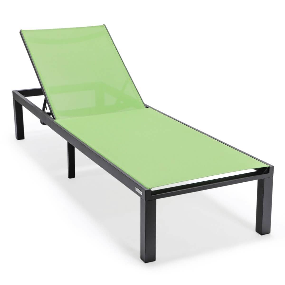 Marlin Aluminum Outdoor Chaise Lounge Chair with a Square Fire Pit Table