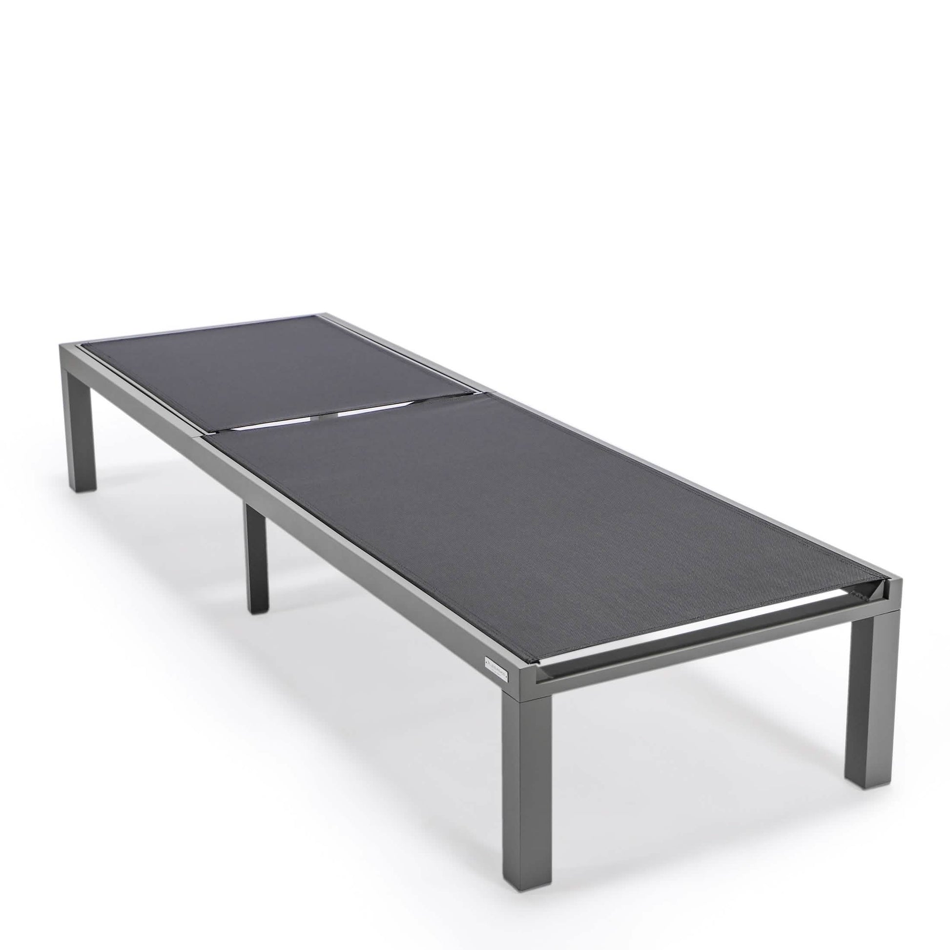 Marlin Aluminum Outdoor Chaise Lounge Chair with a Square Fire Pit Table