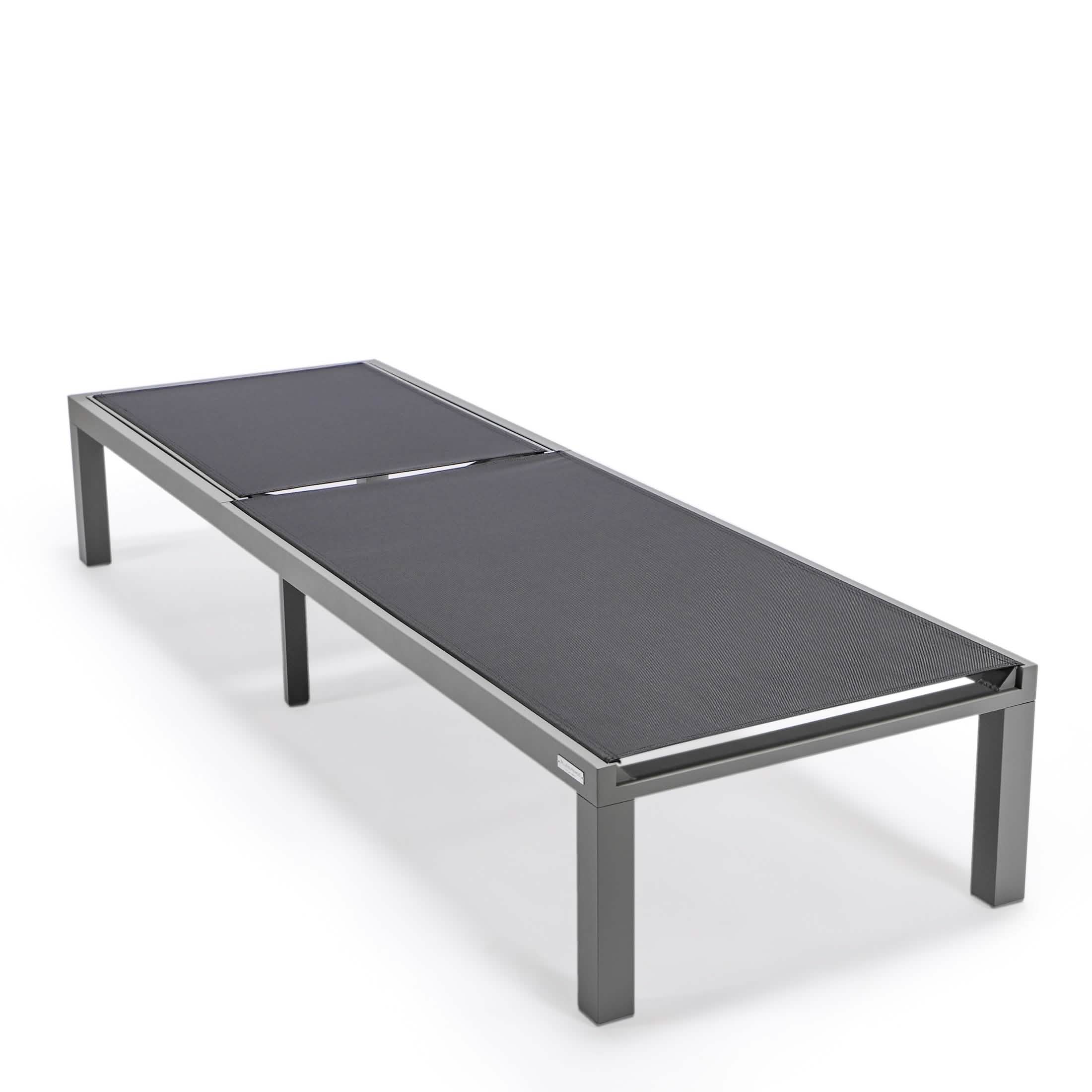 Marlin Aluminum Outdoor Chaise Lounge Chair with a Square Fire Pit Table