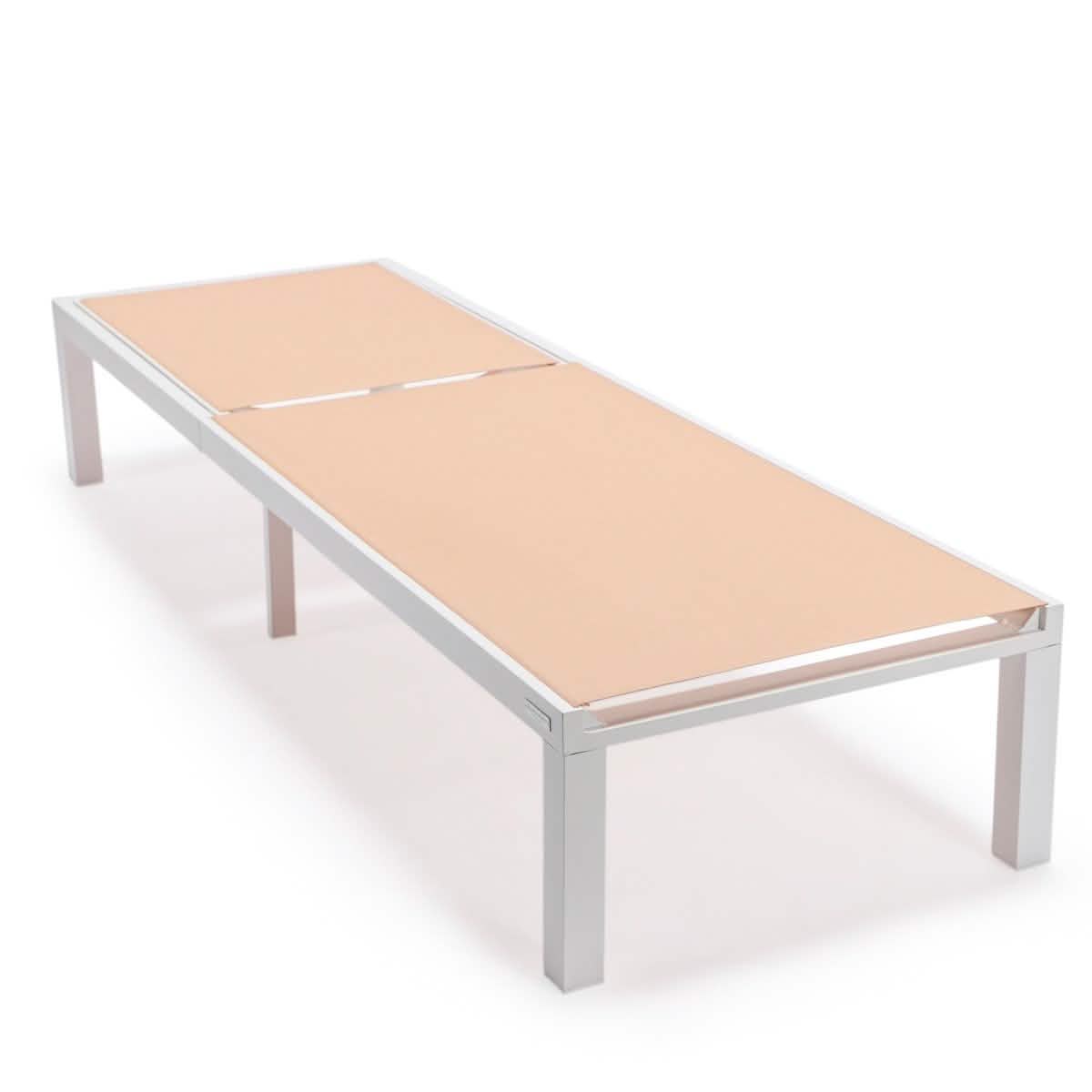 Marlin Aluminum Outdoor Chaise Lounge Chair with a Square Fire Pit Table