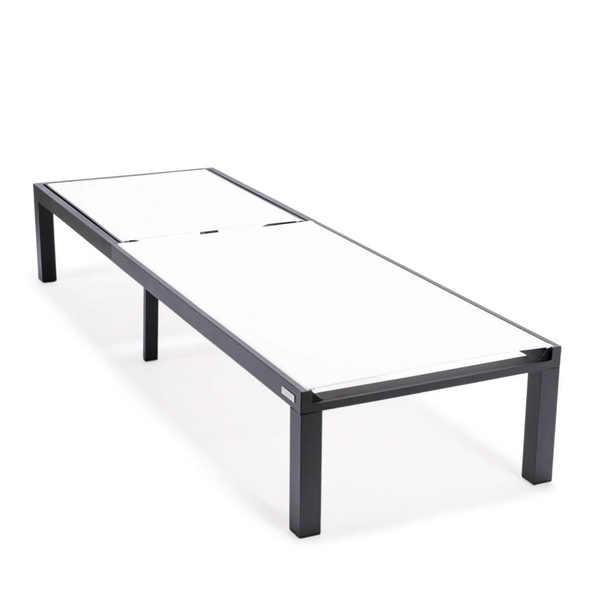 Marlin Aluminum Outdoor Chaise Lounge Chair with a Square Fire Pit Table