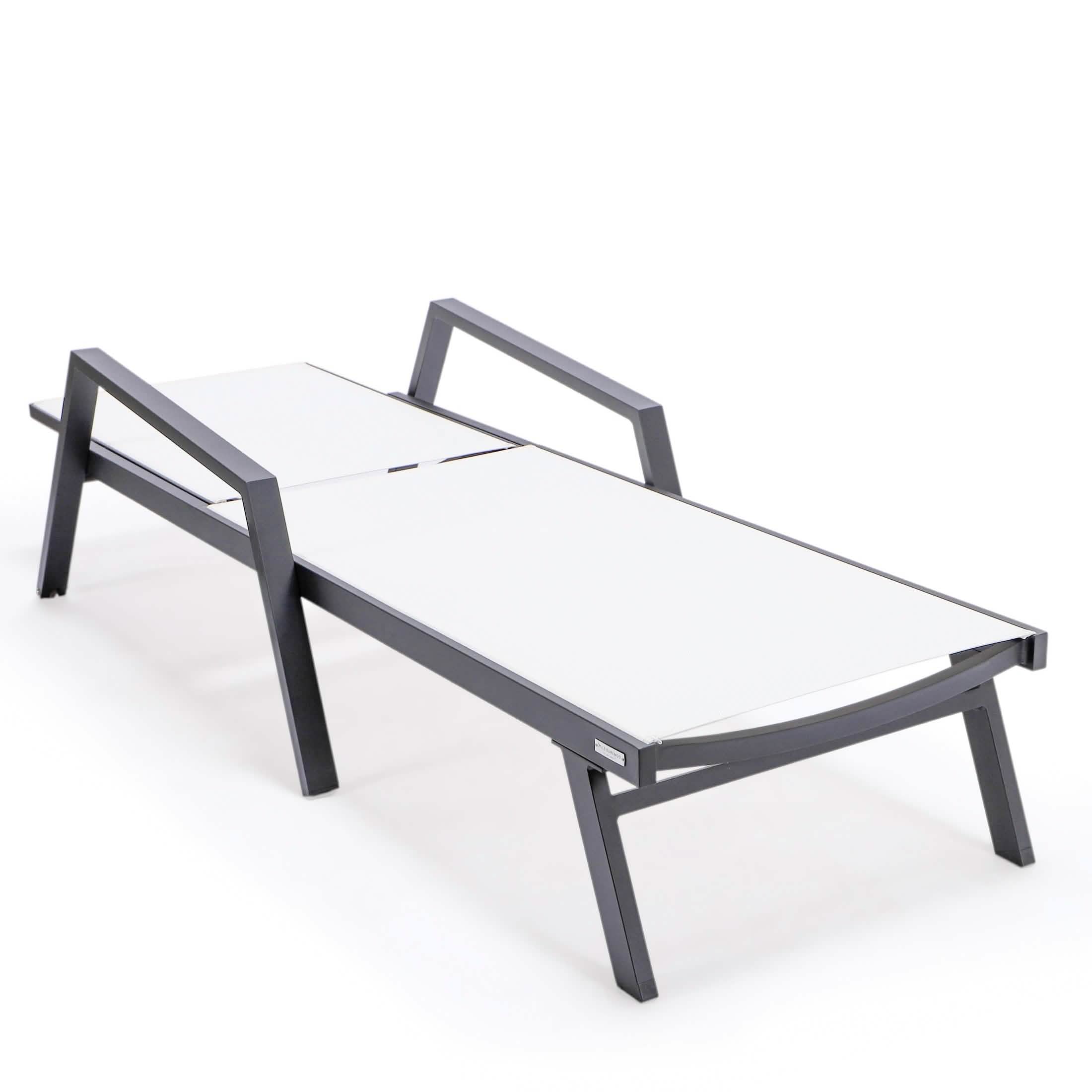 Marlin Aluminum Outdoor Chaise Lounge Chair with Sling Fabric Seat