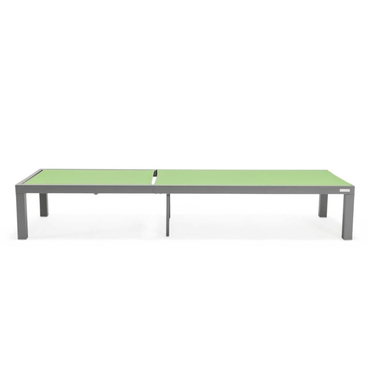 Marlin Modern Gray Aluminum Outdoor Chaise Lounge Chair With Square Fire Pit Side Table Set of 2