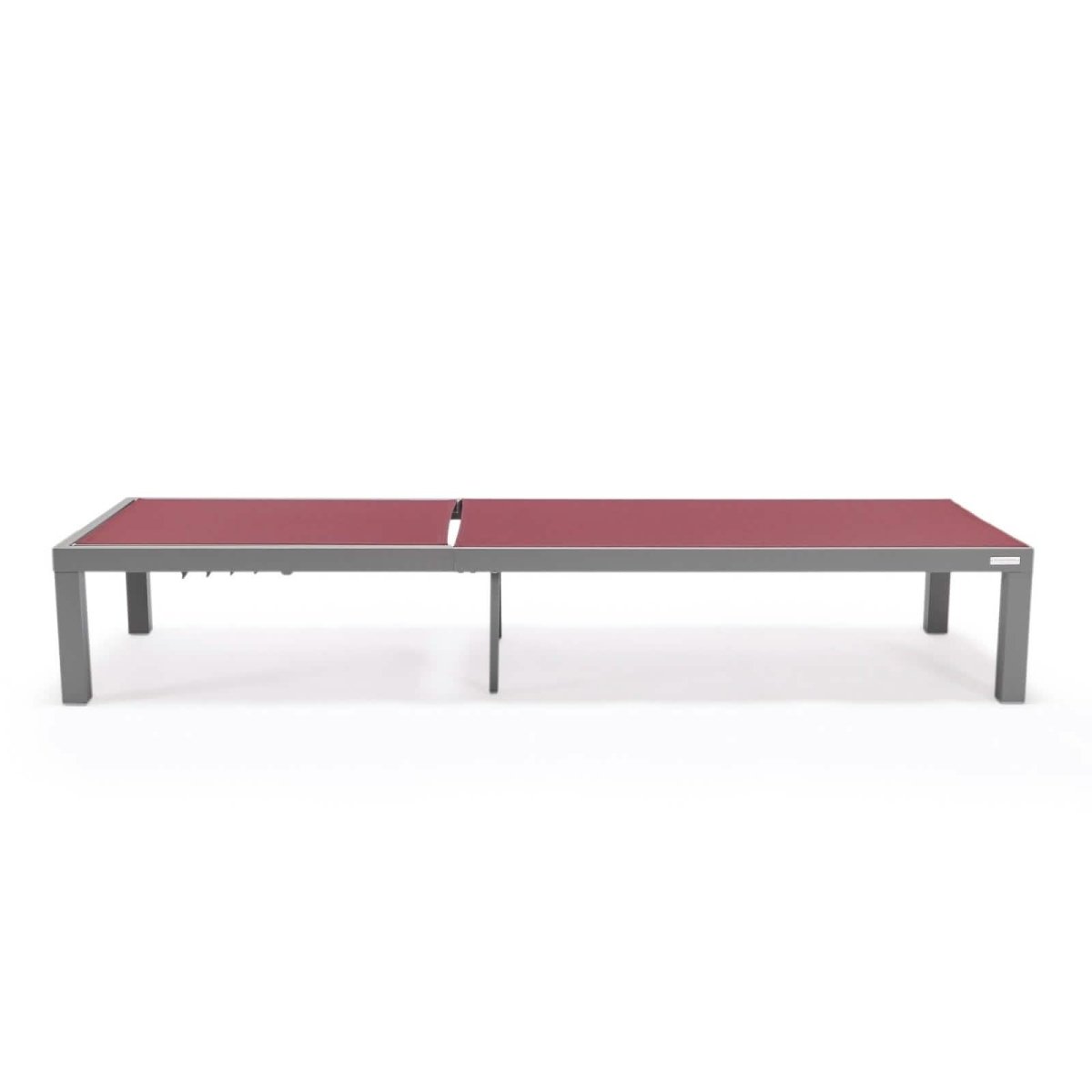 Marlin Modern Gray Aluminum Outdoor Chaise Lounge Chair With Square Fire Pit Side Table Set of 2