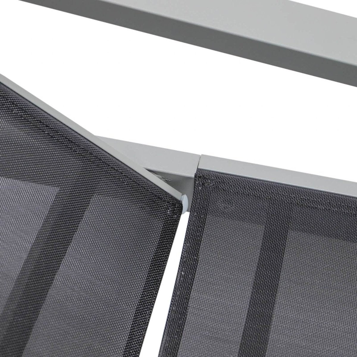 Marlin Modern Grey Aluminum Outdoor Chaise Lounge Chair Set of 2 With Arms and Square Fire Pit Side Table for Patio