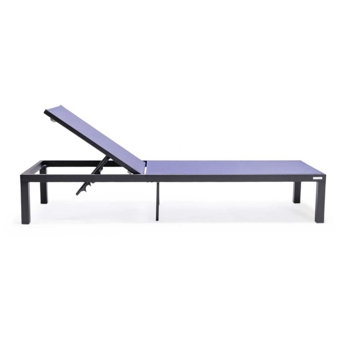 Marlin Patio Chaise Lounge Chair with Black Aluminum Frame, Set of 2