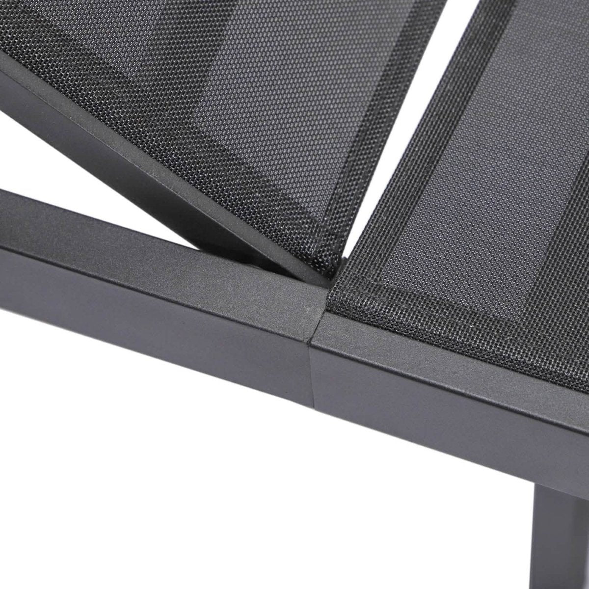 Marlin Patio Chaise Lounge Chair with Black Aluminum Frame, Set of 2