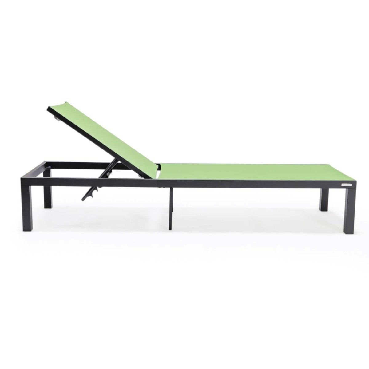 Marlin Patio Chaise Lounge Chair with Black Aluminum Frame, Set of 2