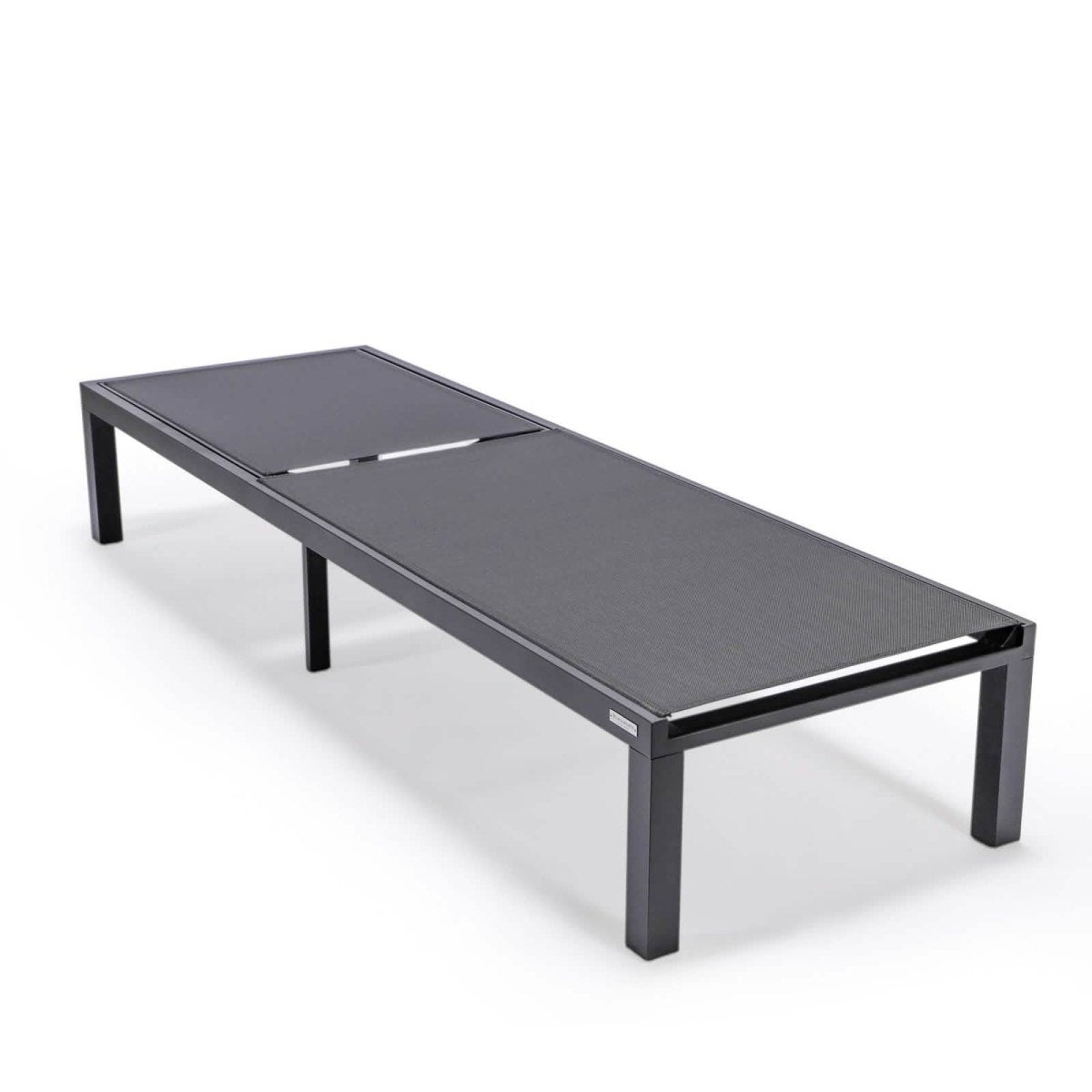Marlin Patio Chaise Lounge Chair with Black Aluminum Frame, Set of 2