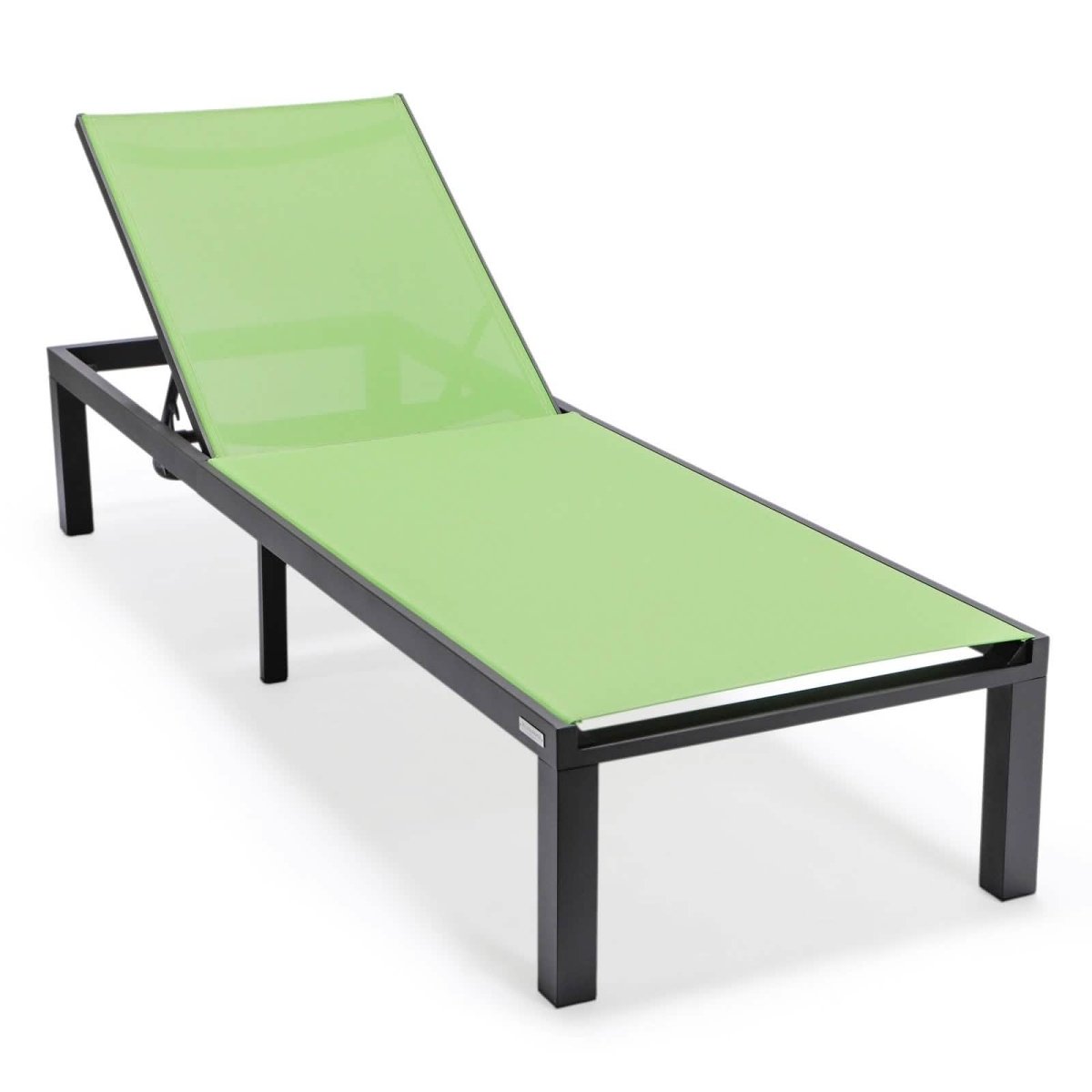 Marlin Patio Chaise Lounge Chair with Black Aluminum Frame, Set of 2