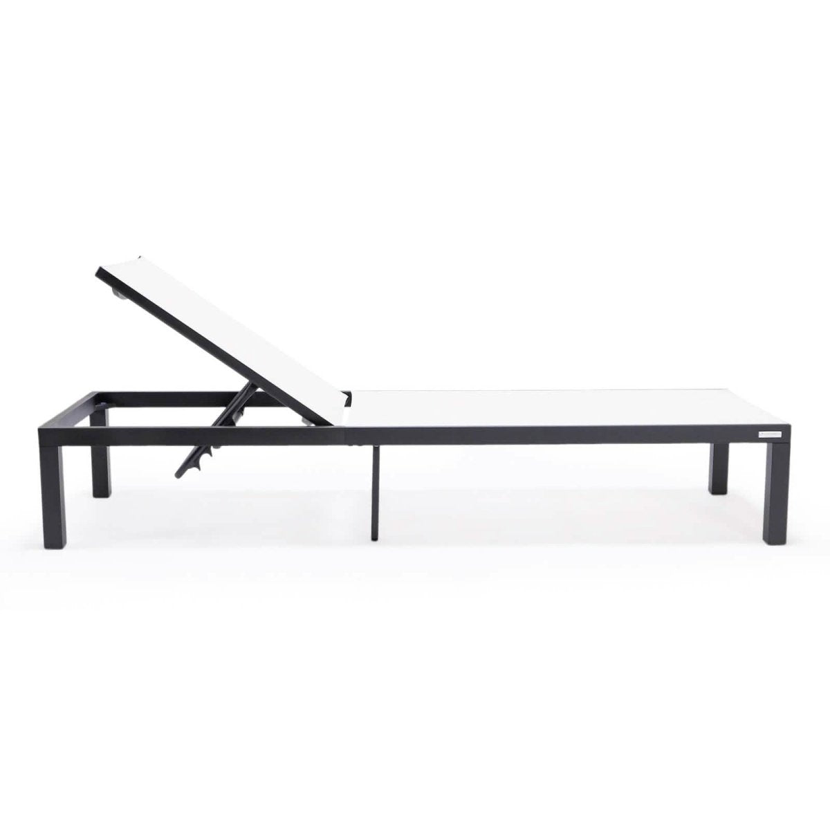 Marlin Patio Chaise Lounge Chair with Black Aluminum Frame, Set of 2