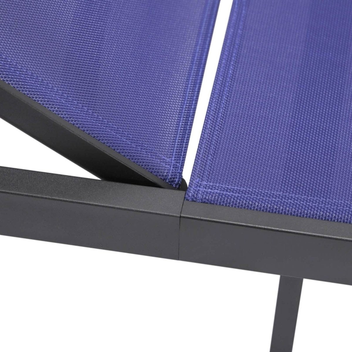Marlin Patio Chaise Lounge Chair with Black Aluminum Frame, Set of 2