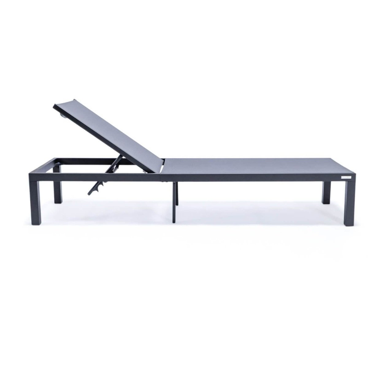Marlin Patio Chaise Lounge Chair with Black Aluminum Frame, Set of 2