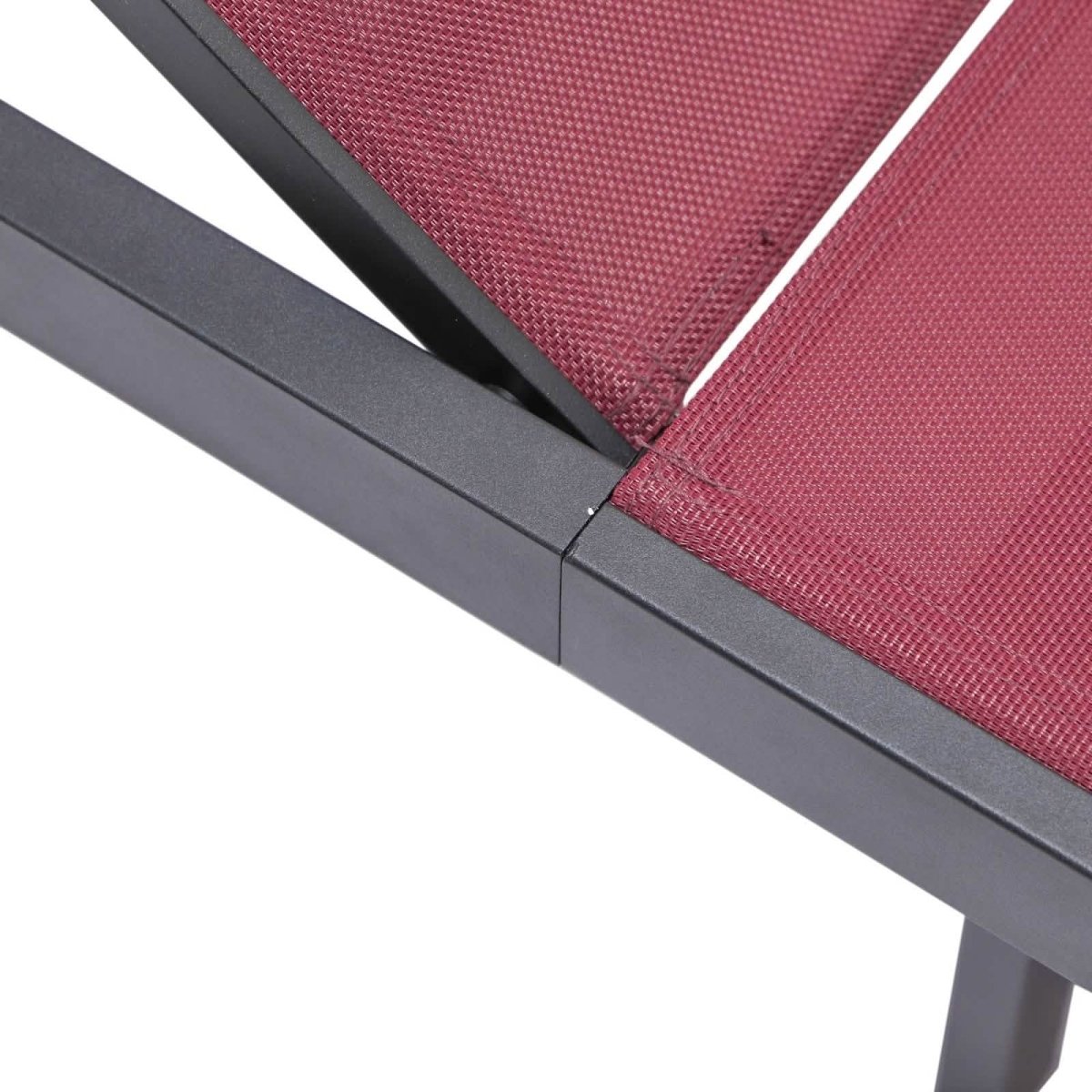 Marlin Patio Chaise Lounge Chair with Black Aluminum Frame, Set of 2