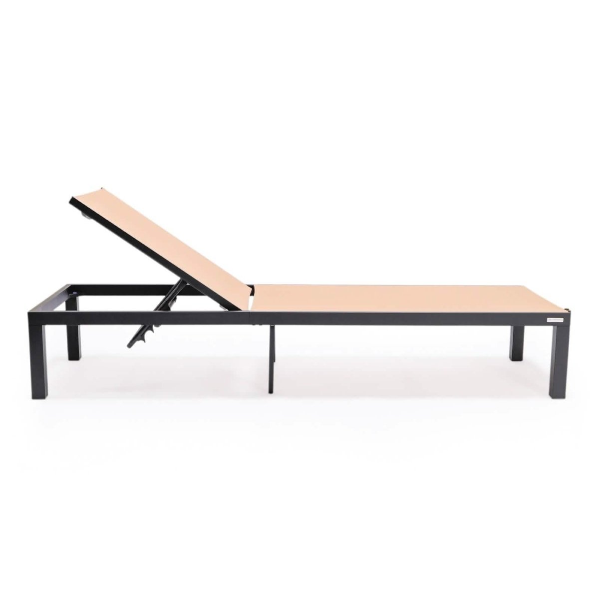 Marlin Patio Chaise Lounge Chair with Black Aluminum Frame, Set of 2