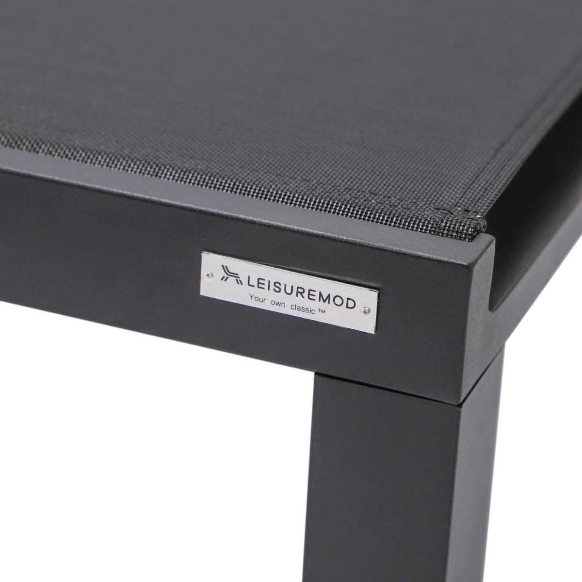 Marlin Patio Chaise Lounge Chair with Black Aluminum Frame, Set of 2
