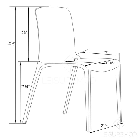 Murray Stackable Dining Side Chair in Plastic