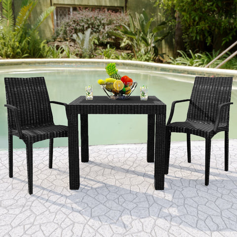 Mace Patio Outdoor Dining Armchair with Weave Design in Polypropylene