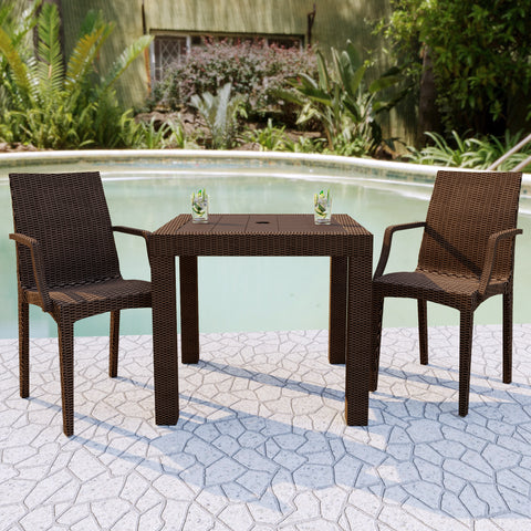 Mace Patio Outdoor Dining Armchair with Weave Design in Polypropylene