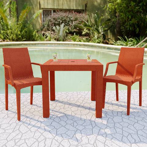 Mace Patio Outdoor Dining Armchair with Weave Design in Polypropylene