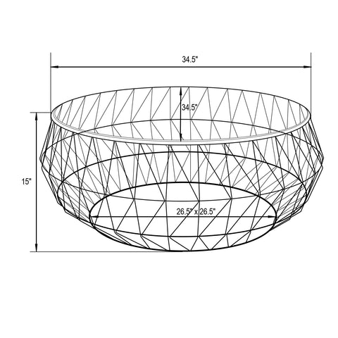 Malibu Modern Round Glass Top Coffee Table With Chrome Base