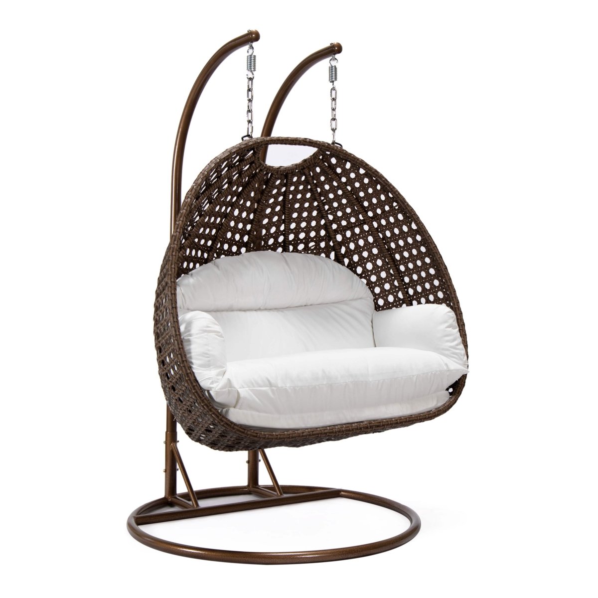 Mendoza 2 - Person Wicker Hanging Egg Swing Chair with Removable Cushions and Iron Base